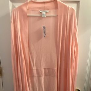 Baby pink mid length cardigan